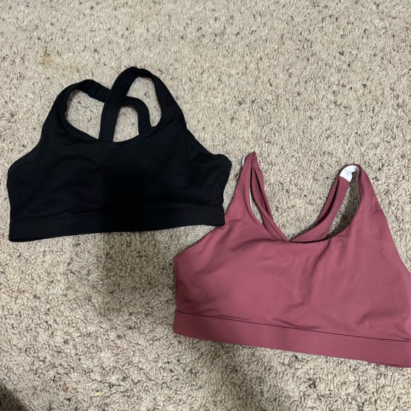Set of Women's Black and Pink Sports Bras - Picture 1 of 2